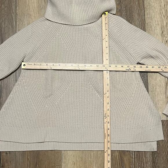 Alice + Olivia Base Wool Cashmere Chunky Knit Cowl Neck Sweater XS Beige Ribbed - Picture 8 of 8
